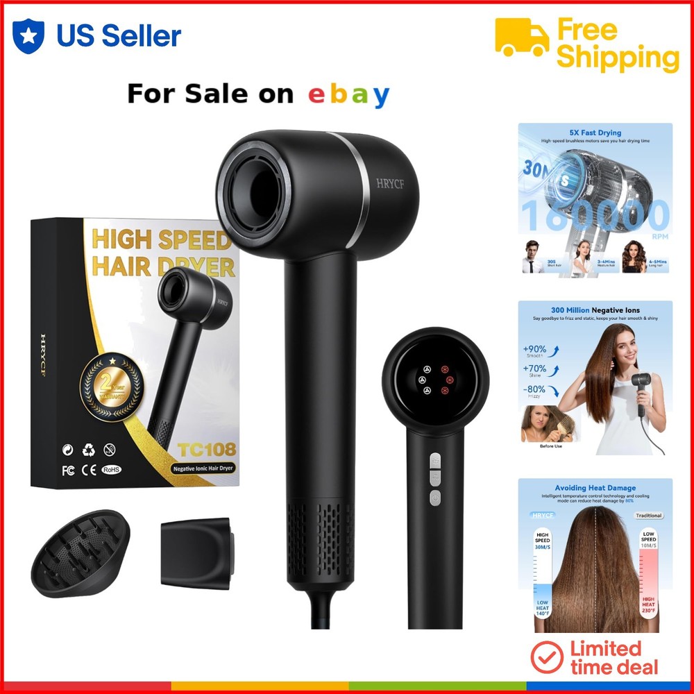 High Speed Hair Dryer Ionic Blow Dryer Lightweight Professional Fast Drying