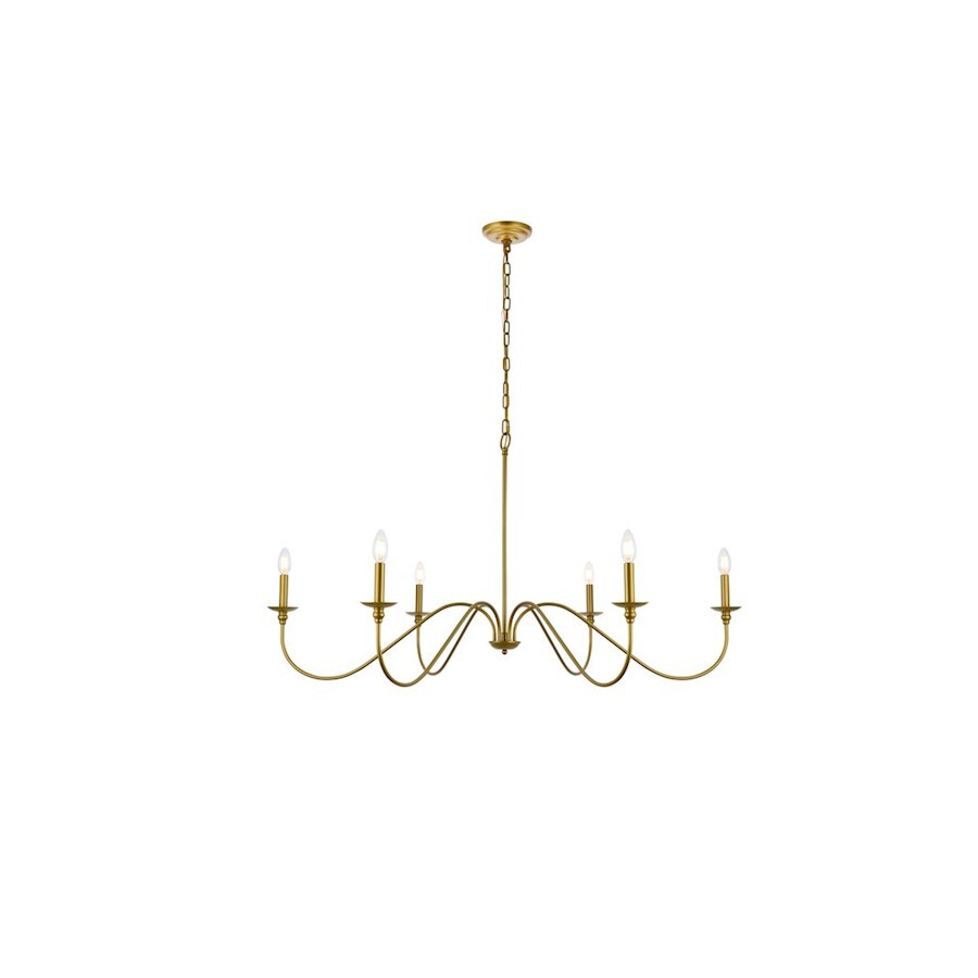 Elegant Brass Rohan 6-Light 48-Inch Taper Candle Chandelier