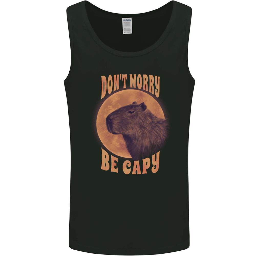 Dont Worry Be Cappy Funny Capybara Mens Vest Tank Top