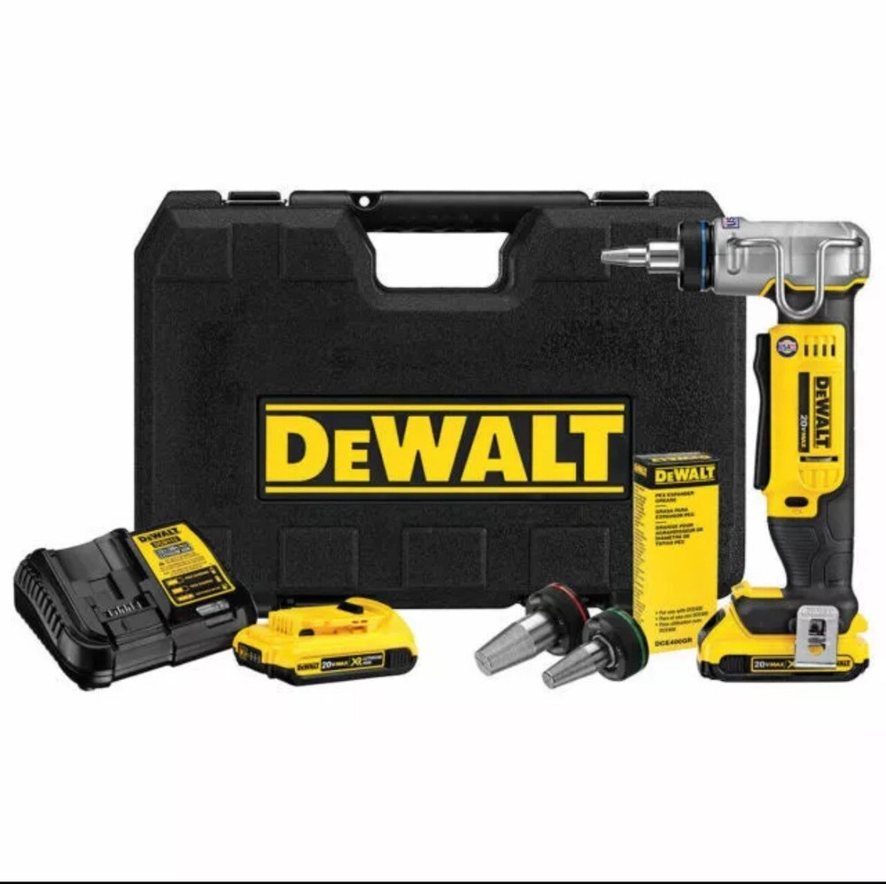DEWALT DCE400D2 20-Volt Max Lithium Ion Cordless PEX Expansion Tool Kit