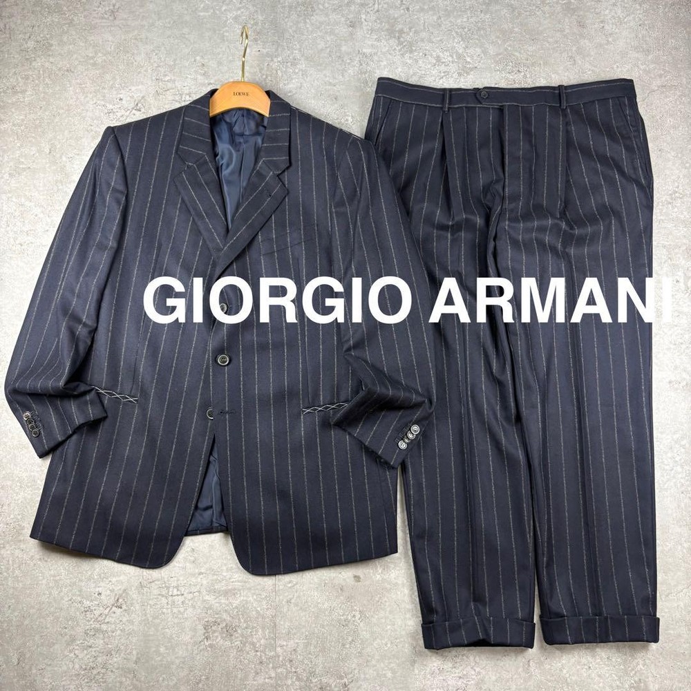 Armani Collezoni Wool Suit 3B Genuine Cutlery Double Hem Tailored Fit