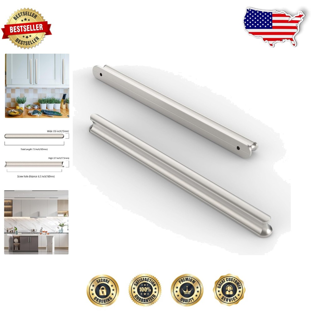 Elegant 10-Pack Brushed Satin Nickel 6.3 Inch Cabinet & Drawer Pulls