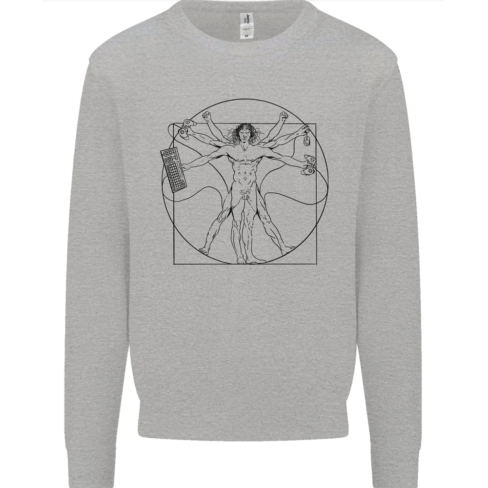 Gaming Vitruvian Gamer Funny Video Games Mens Sweatshirt Jumper
