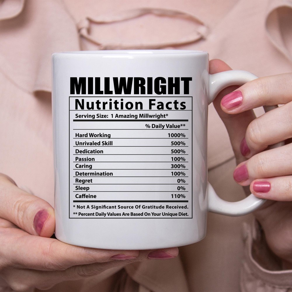 Funny Millwright Nutritional Facts White Coffee Mug