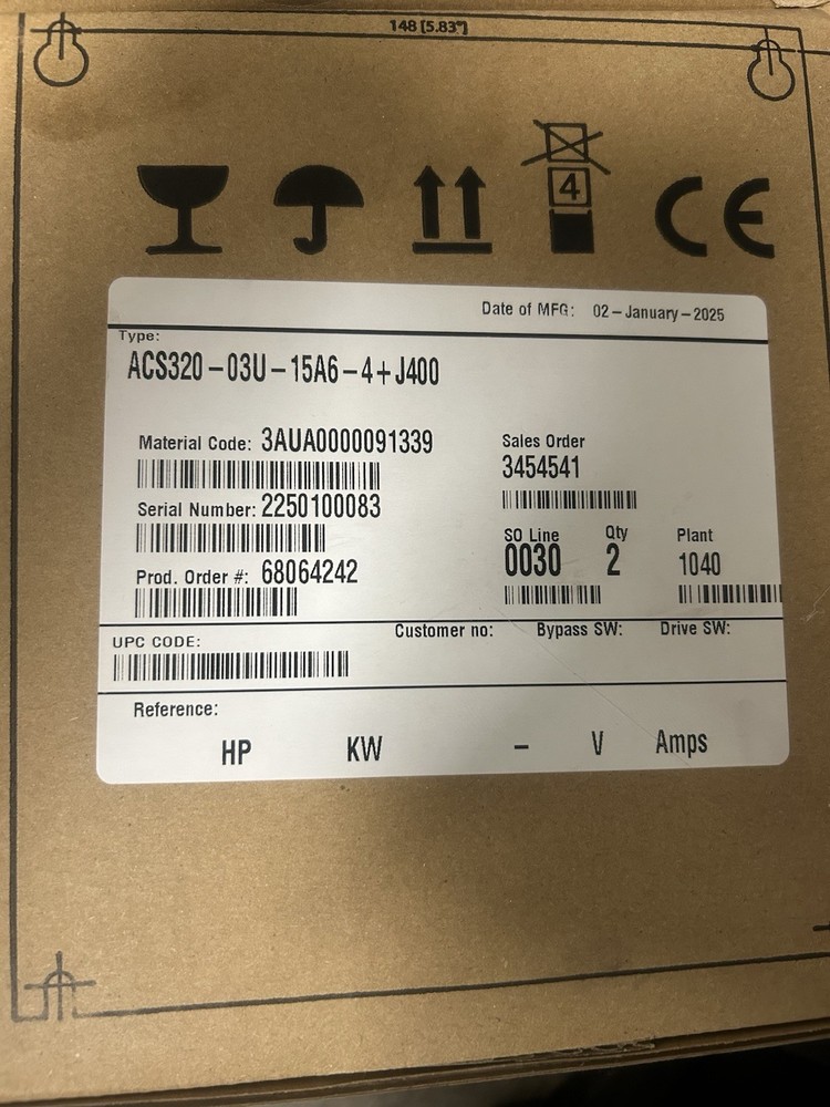 ACS320-03U-15A6-4+J400 ABB Variable Frequency Drive VFD 15A 480V NEW
