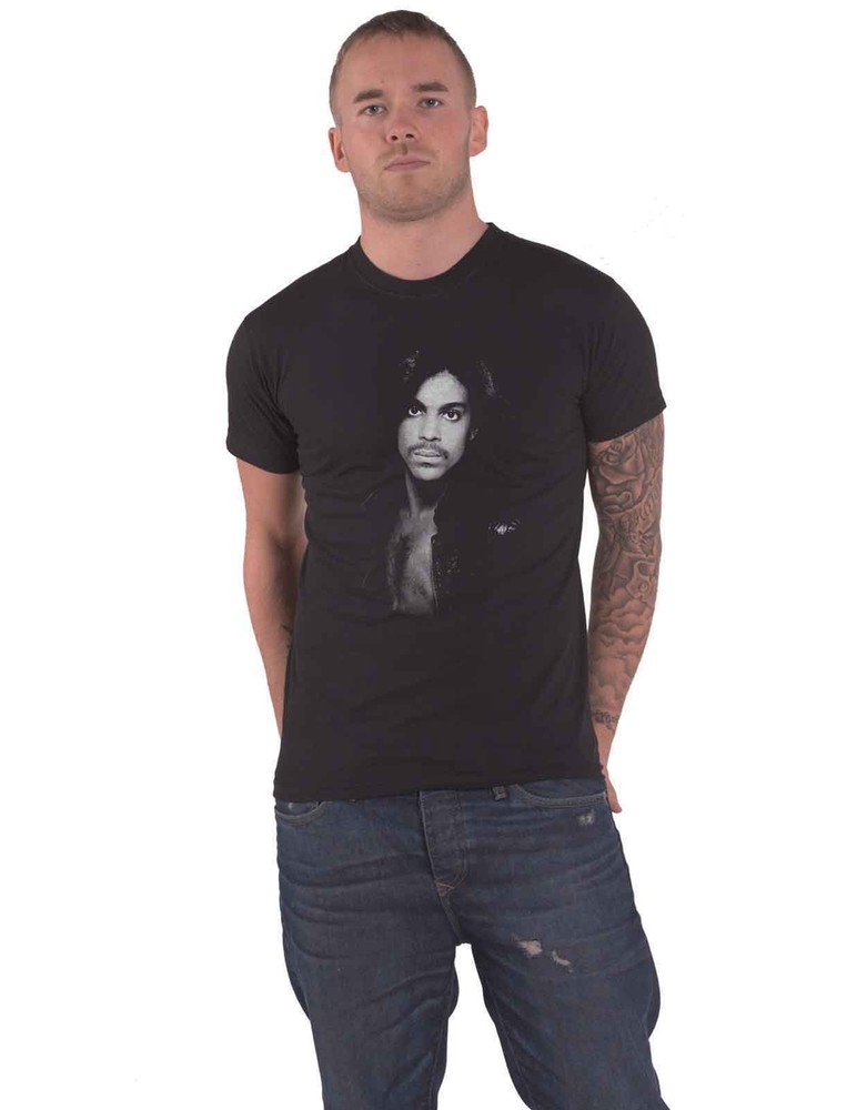 Official Prince Leather Jacket T-Shirt Logo Design in Black
