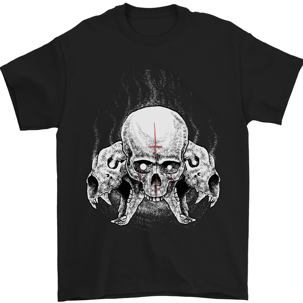 Satanic Skulls Gothic Biker Heavy Metal Mens T-Shirt 100% Cotton