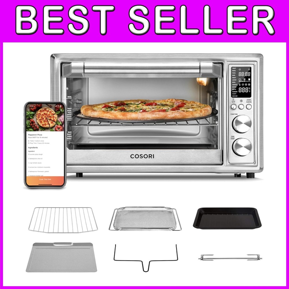Smart 32Qt Air Fryer Toaster Oven with Voice & APP Control - 1800W Power