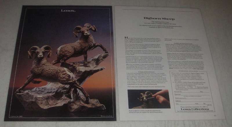 1985 Lenox Bighorn Sheep Ad