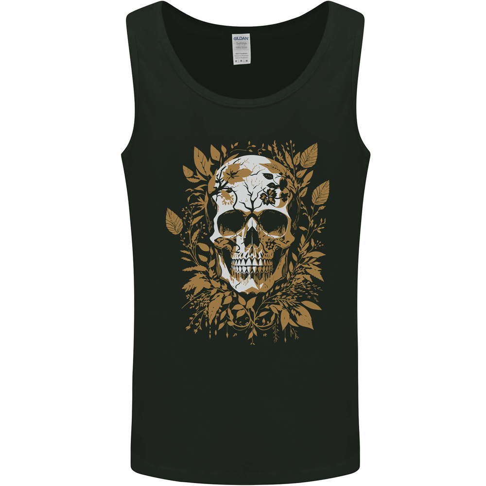 Foliage Skull Mens Vest Tank Top