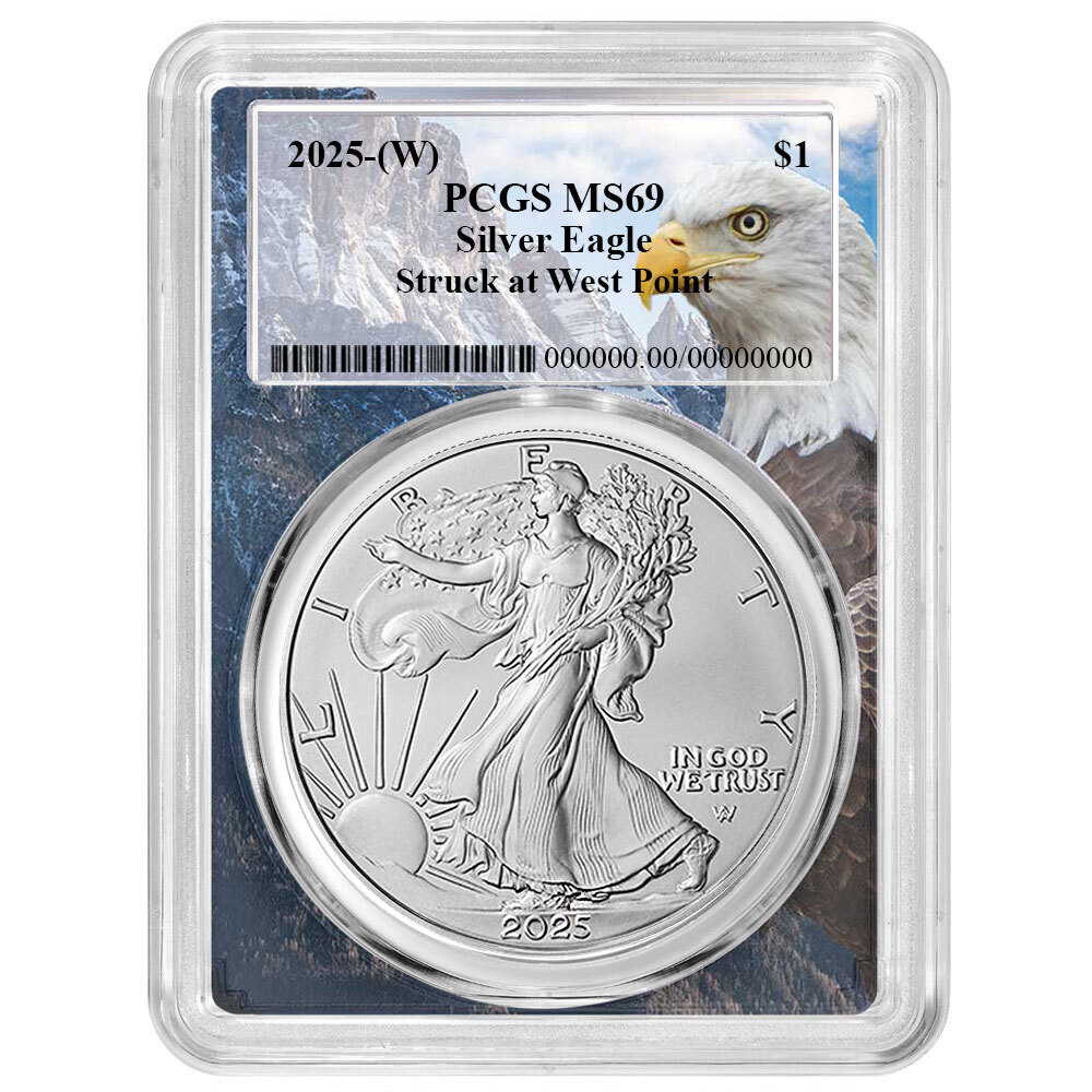 2025 (W) $1 1-oz American Silver Eagle PCGS MS69 Eagle Frame