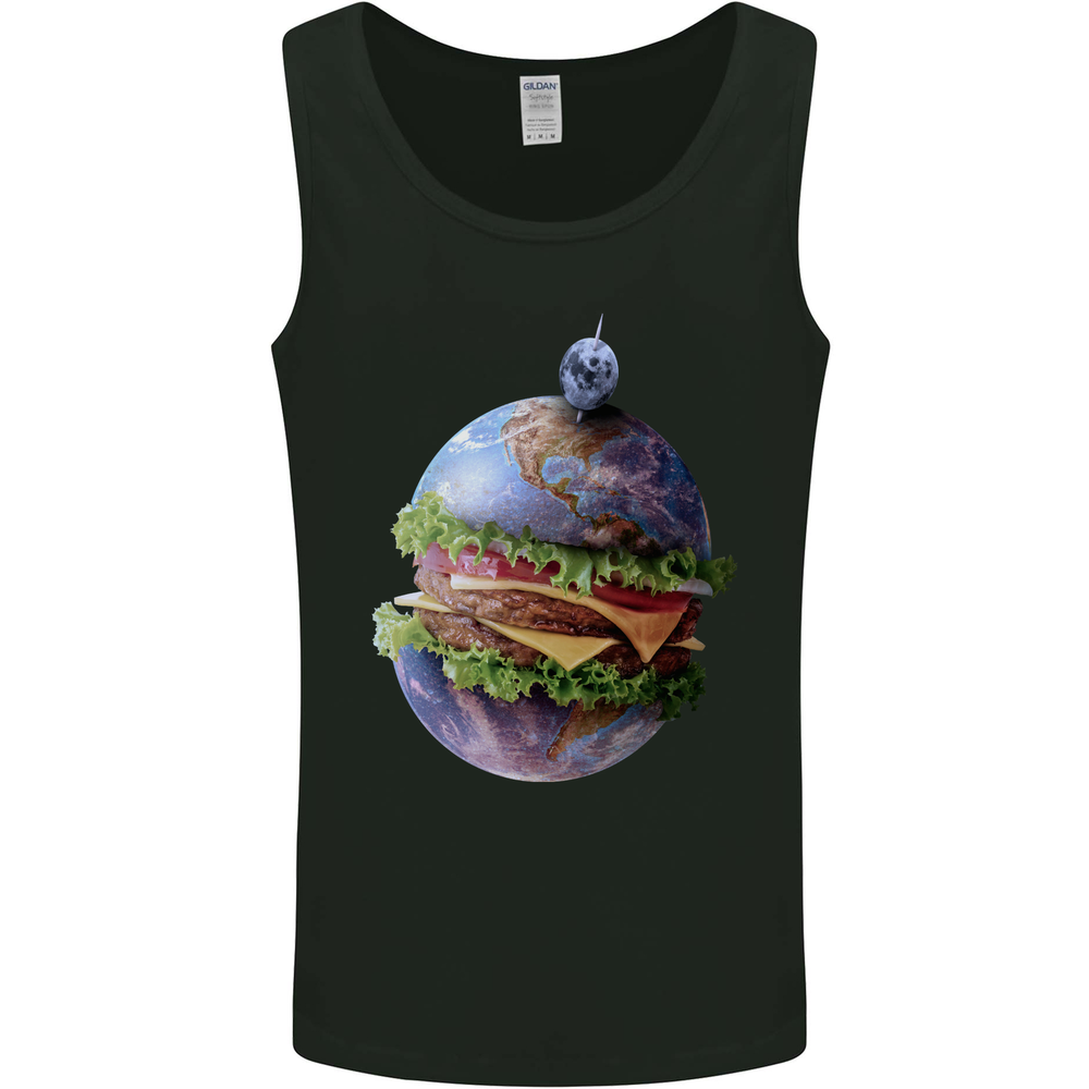 Earth Burger Funny Food Planet Mens Vest Tank Top