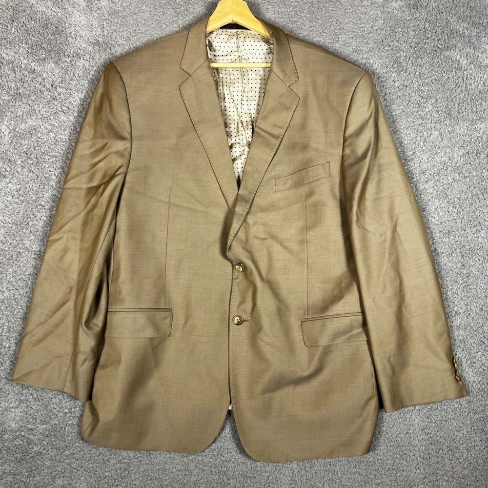 Jos A Bank Sport Coat Mens 50R RESERVE Tan Wool Blend Suit Jacket Blazer Office