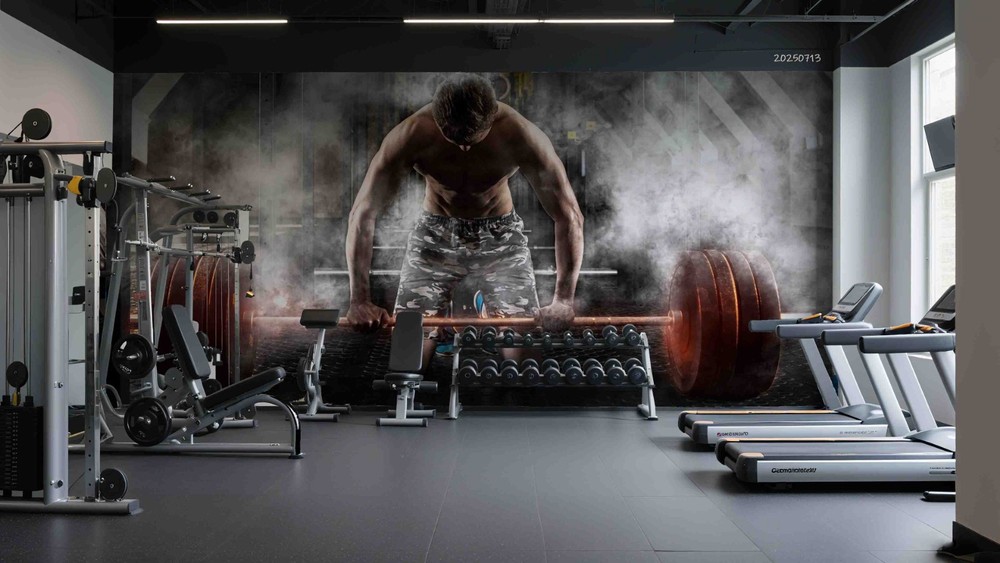 3D Gym Men Fitness Sports Wall Murals Wallpaper Murals Wall Sticker