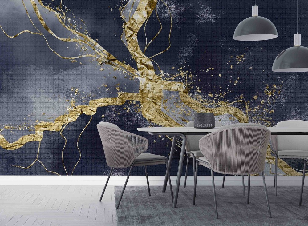 3D Black Gold Abstract Texture Wall Murals Wallpaper Murals Wall Sticker