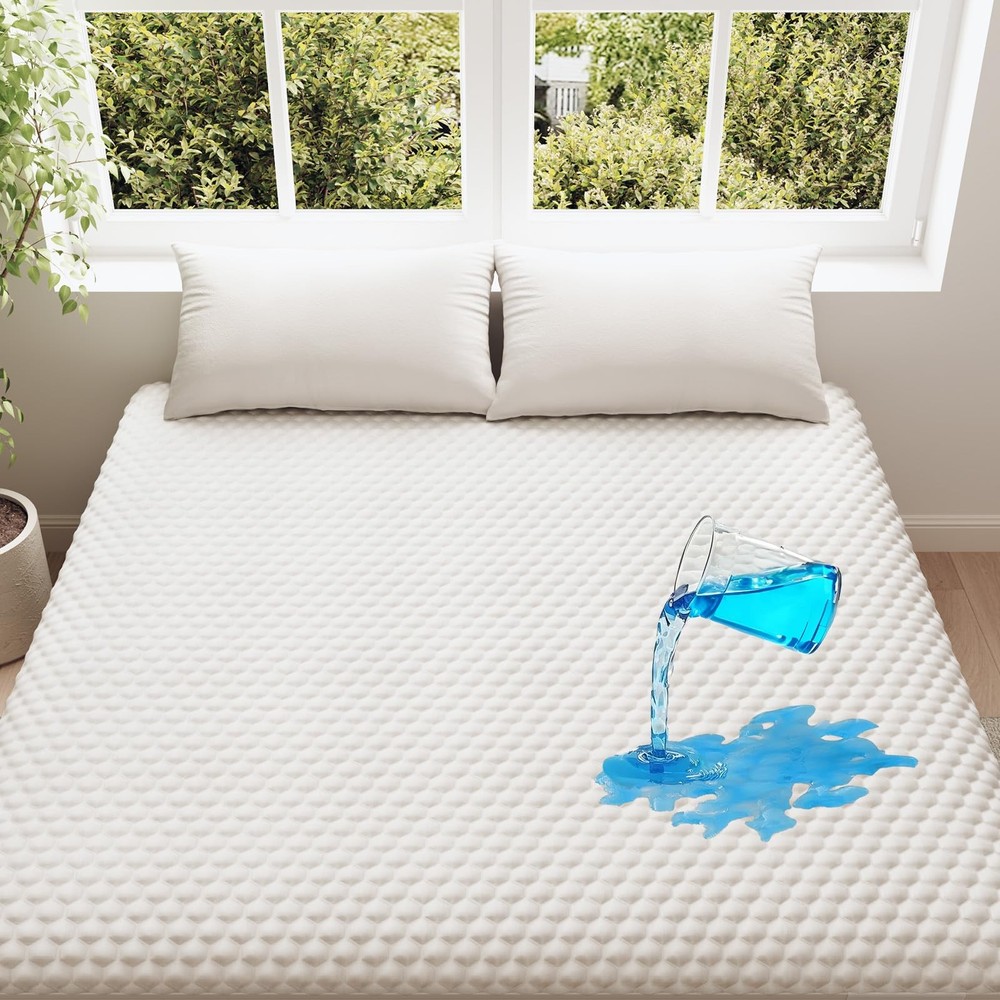 100% Waterproof Mattress Protector, Full Size Mattress Pad, Fits 6