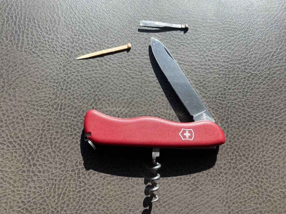 Vintage Victorinox Sentinel Locking Blade Swiss Army Knife with Corkscrew