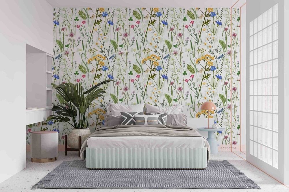 3D Flowers Flora Pattern Wall Murals Wallpaper Murals Wall Sticker 56
