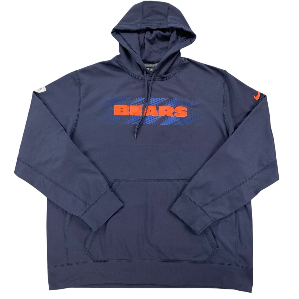 Nike NFL Therma Fit Chicago Bears Mens Hoodie Sweatshirt Size XL Blue