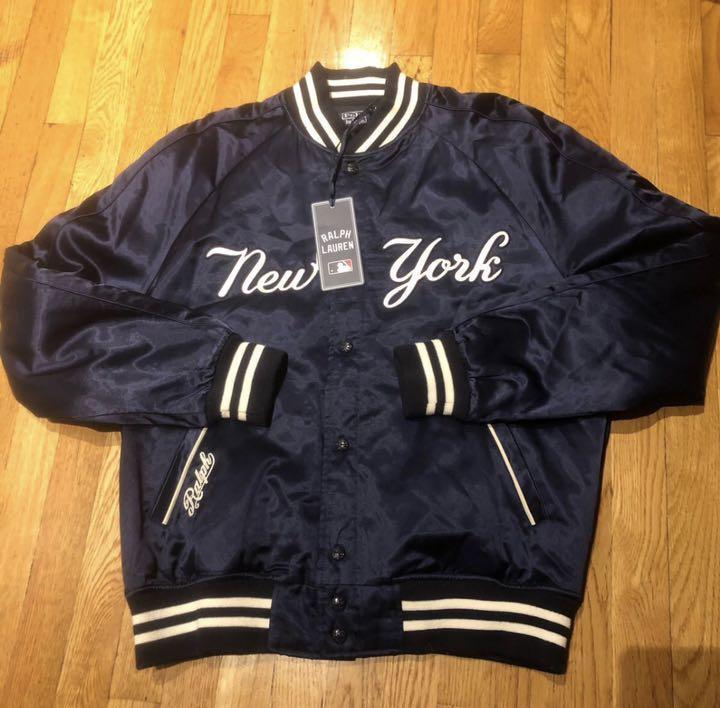 Polo Ralph Lauren Yankees Navy Starter Jacket Size L MLB New York Yankees
