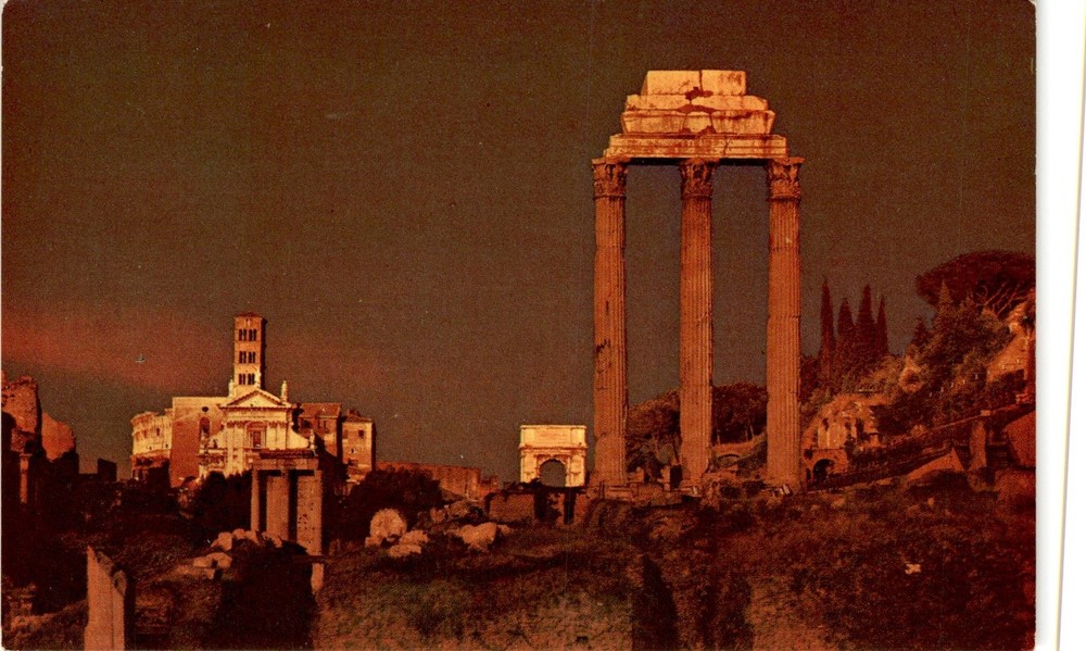 Italy, Roman Forum, Pan Am, U.S.A. Postcard