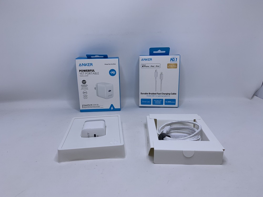 Anker PowerPort III 20W PD High-Speed USB-C Wall Charger & 3' USB C To iPhone