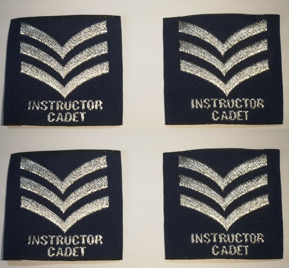 Genuine British RAF Regiment Issue Cadet Instructor Sergeant Rank Slides X2 Pr