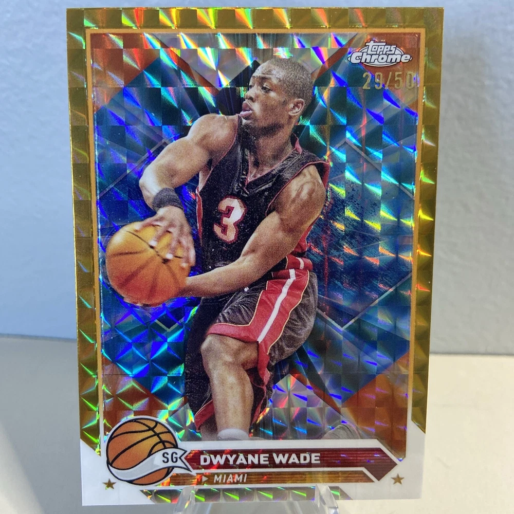 2023-24 Topps Chrome - Gold Geometric Refractor #154 Dwyane Wade /50