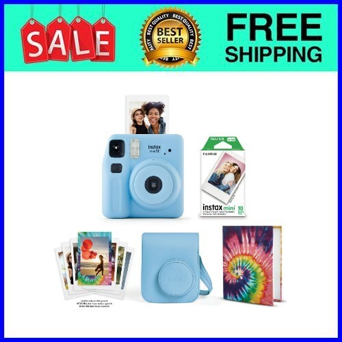 Fujifilm Instax Mini SE Instant Camera Bundle in Light Blue with Accessories