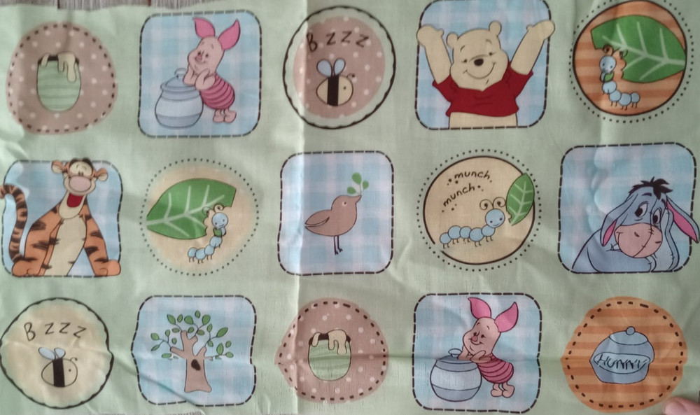Disney pooh piglet fun fabric length piece 14 x 8.5 inch 1pc new