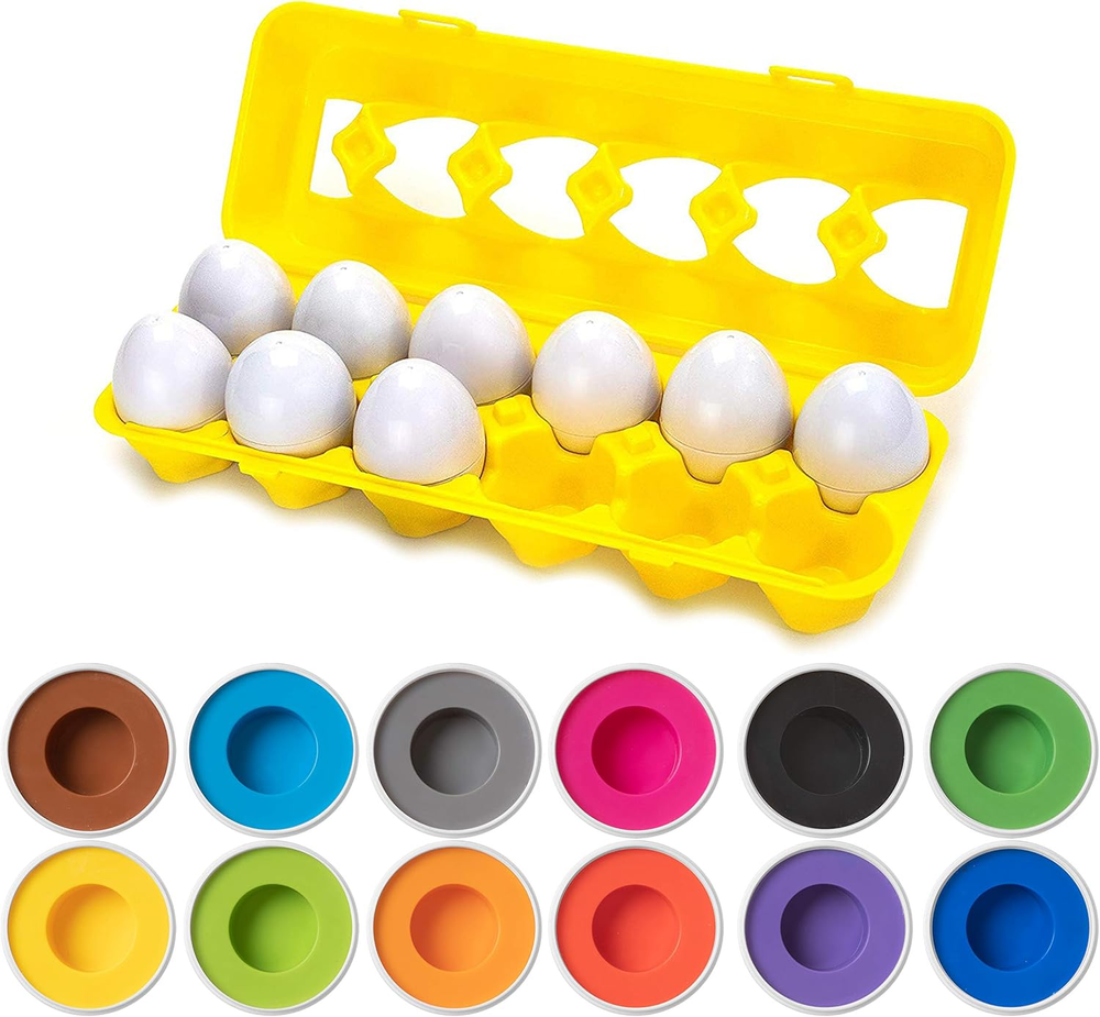 Color Matching Egg Toy - Color Recognition Learning Toy for Toddlers - Pretend P