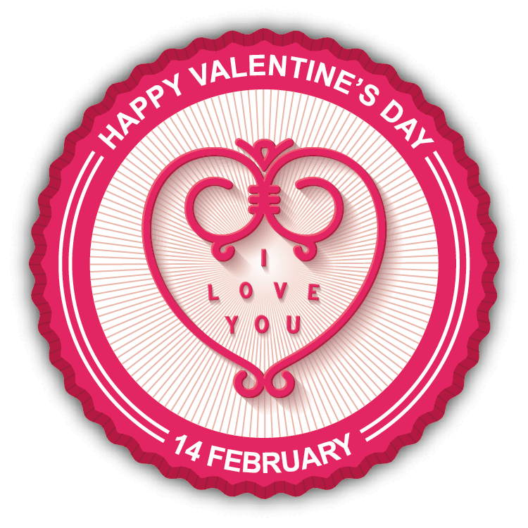 I Love You Happy Valentine's Day Stamp Car Bumper Sticker Decal