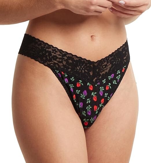 HANKY PANKY DREAMEASE ORIGINAL RISE THONG PANTY #681104, BLK, ONE SIZE, NWT $23