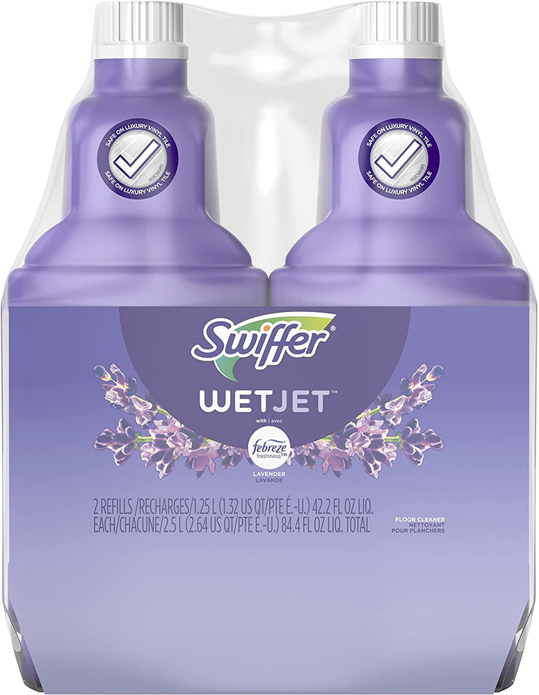 Swiffer Wetjet Multi-Purpose Floor Cleaner Solution with Febreze Refill, Hardwoo