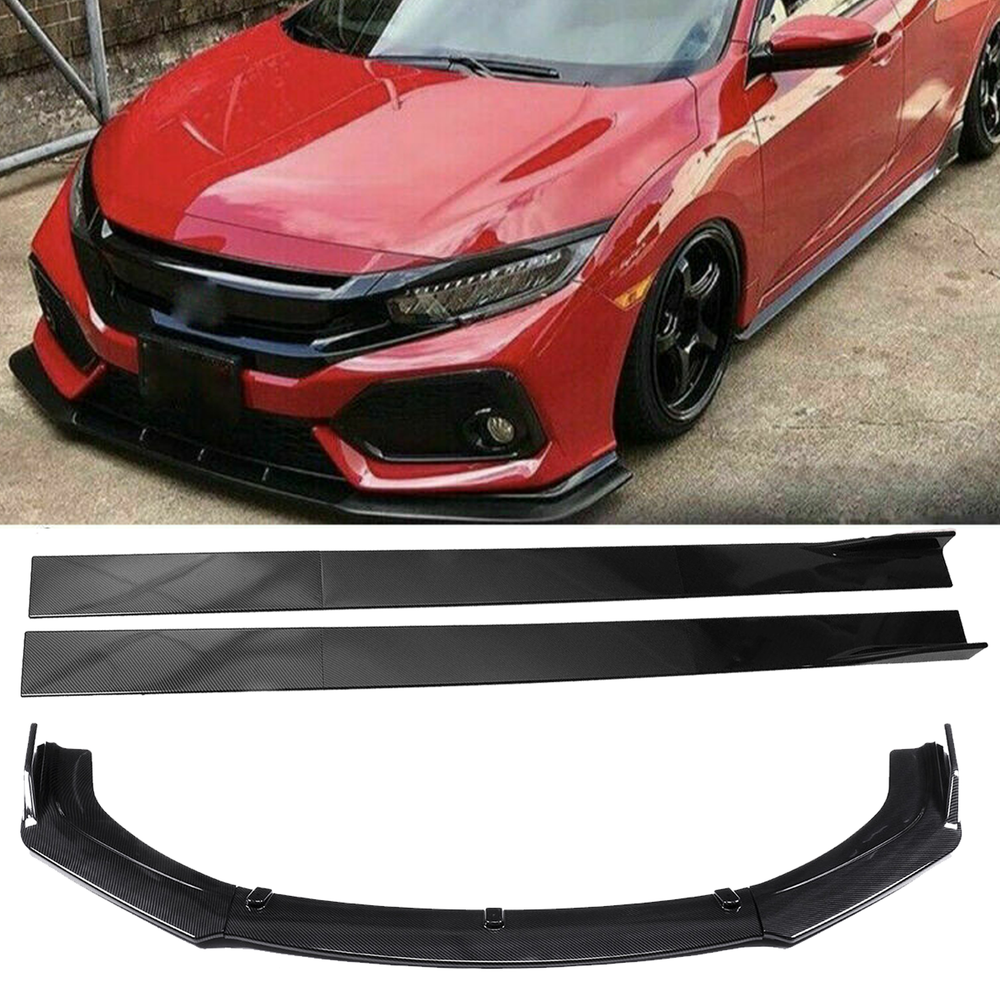 For Honda Civic Hatchback & Si Front Bumper Lip Spoiler Splitter Carbon Fiber