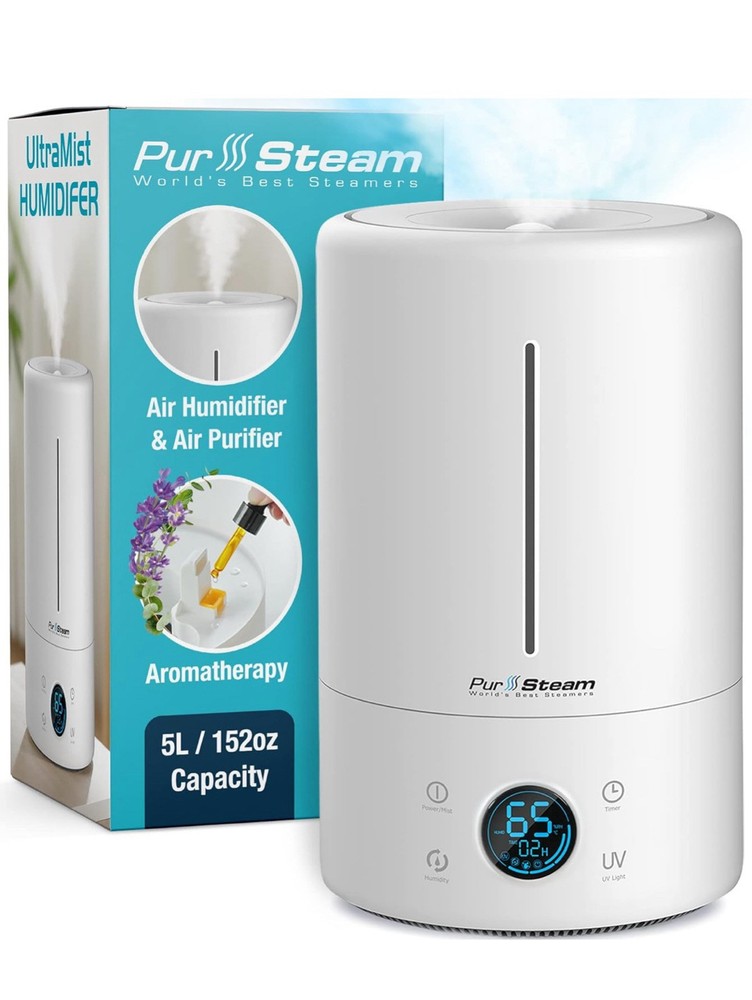 Pursteam 5L Cool Mist Humidifier Whisper Quiet Large Room Ultrasonic with Oil Diffuser