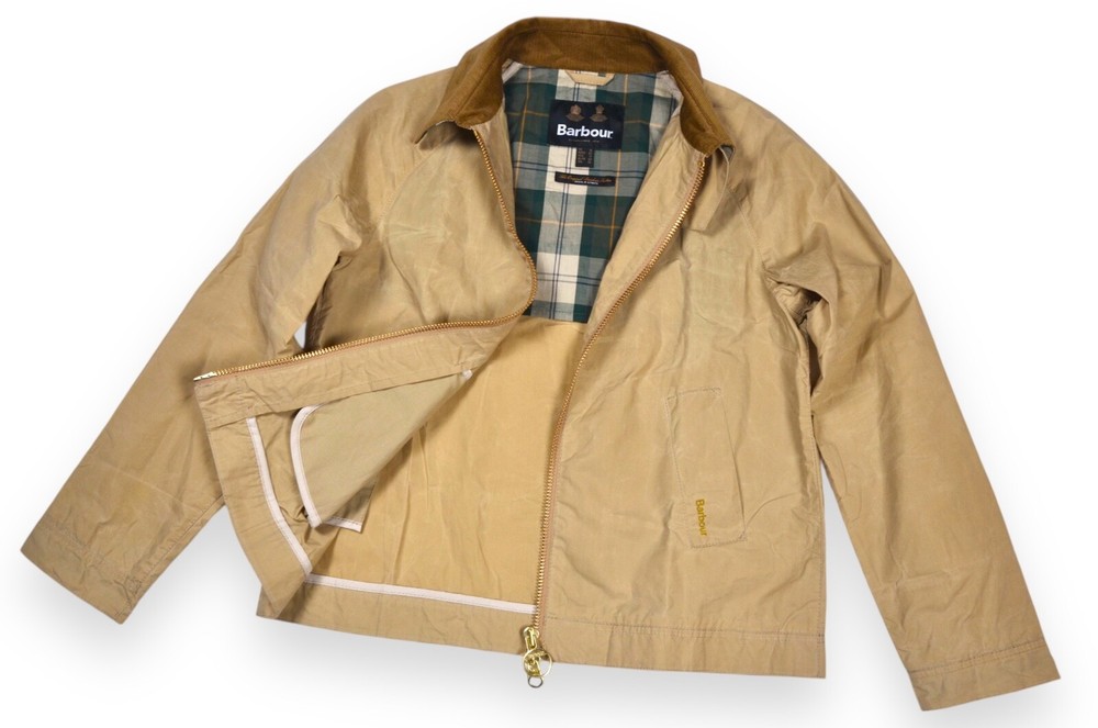 Women's Barbour Campbell Showerproof Cotton Jacket Beige England Size 16