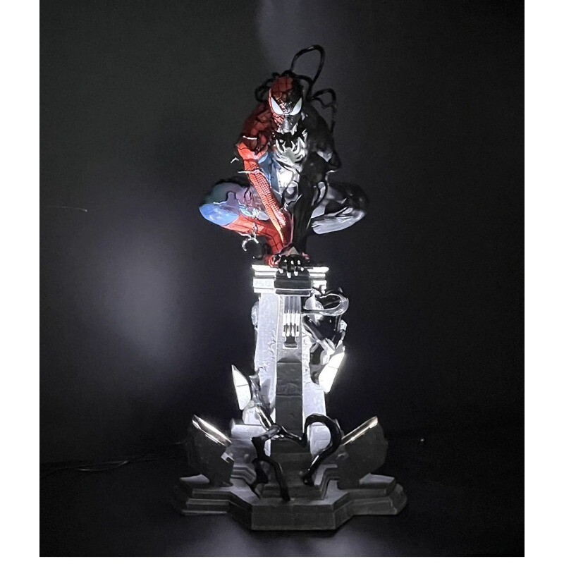 Symbiotic Spider-Man Venom Figure LED 15in Statue PVC Marvel Model Collectables