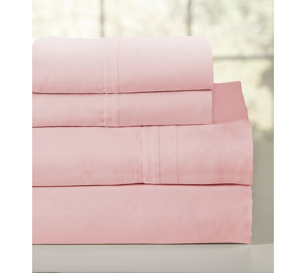 Lullaby Bedding 200 Thread Count Combed Cotton Sheet Set Queen, Rose