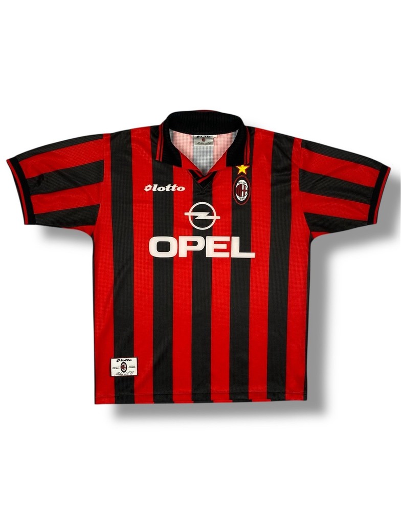 Lotto AC Milan 1997-98 Vintage Soccer Jersey Shirt XL Retro Football Kit