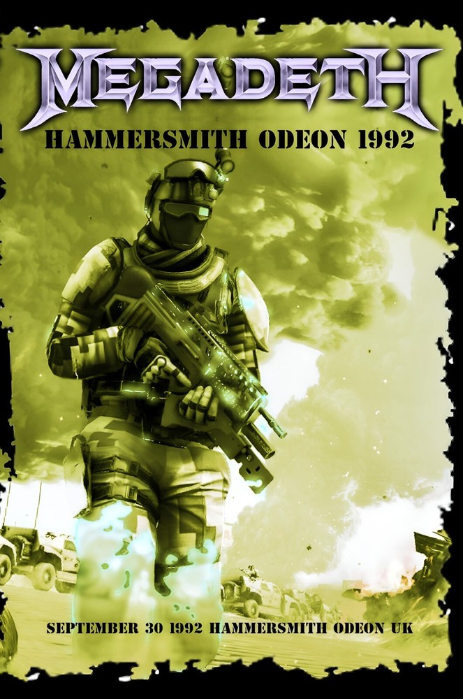Megadeth Hammersmith Odeon 1992 Retro Vintage Concert Poster Wall Art 11