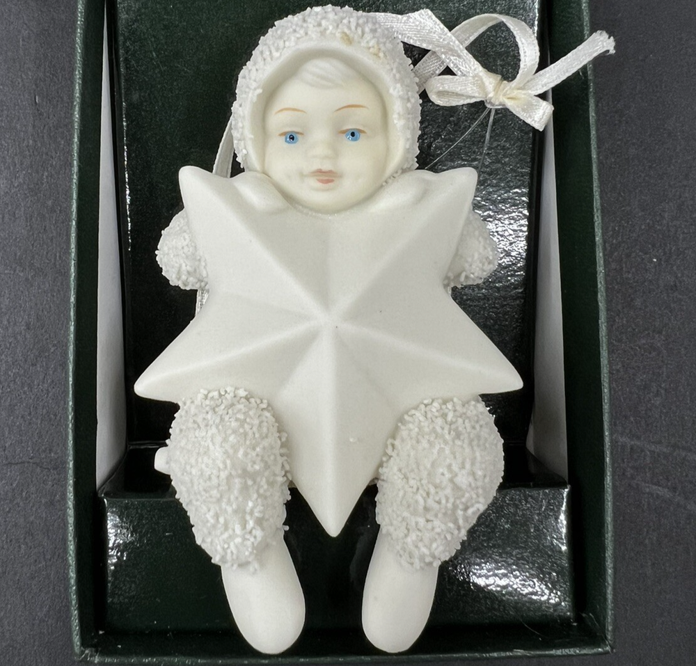 Department 56 Snowbabies Swinging On A Star Bisque Ornament  6810-1