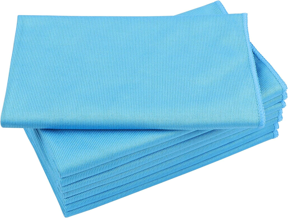 Microfiber Glass Cleaning Cloths 8-Pack - Lint-Free Streak-Free Soft Towels