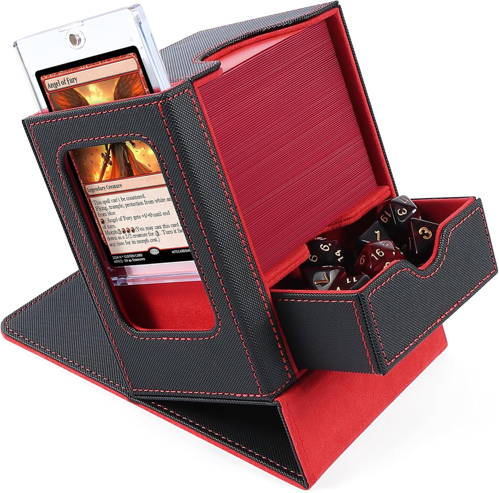 MTG Commander Deck Box, Card Deck Box with Commander Display, Fits 100 Double-Sl