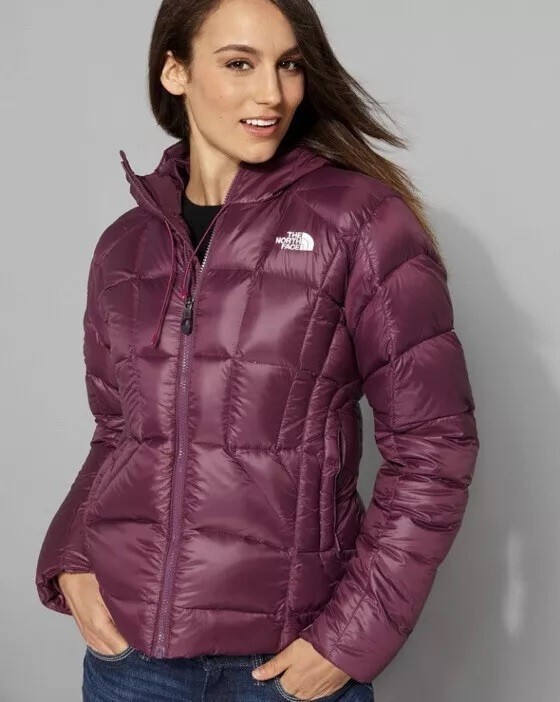 The North Face Destiny 600 Down Puffer Ski Hooded Jacket for Women in XS Plum