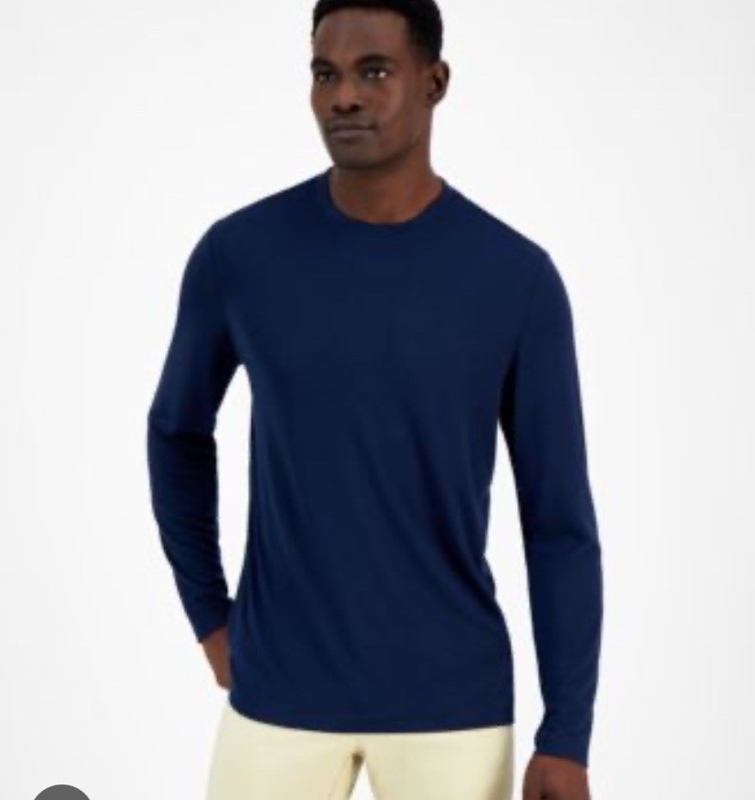 Alfani Mens Alfatech Basic T-Shirt Set Of 2 Navy, Gray Sz L
