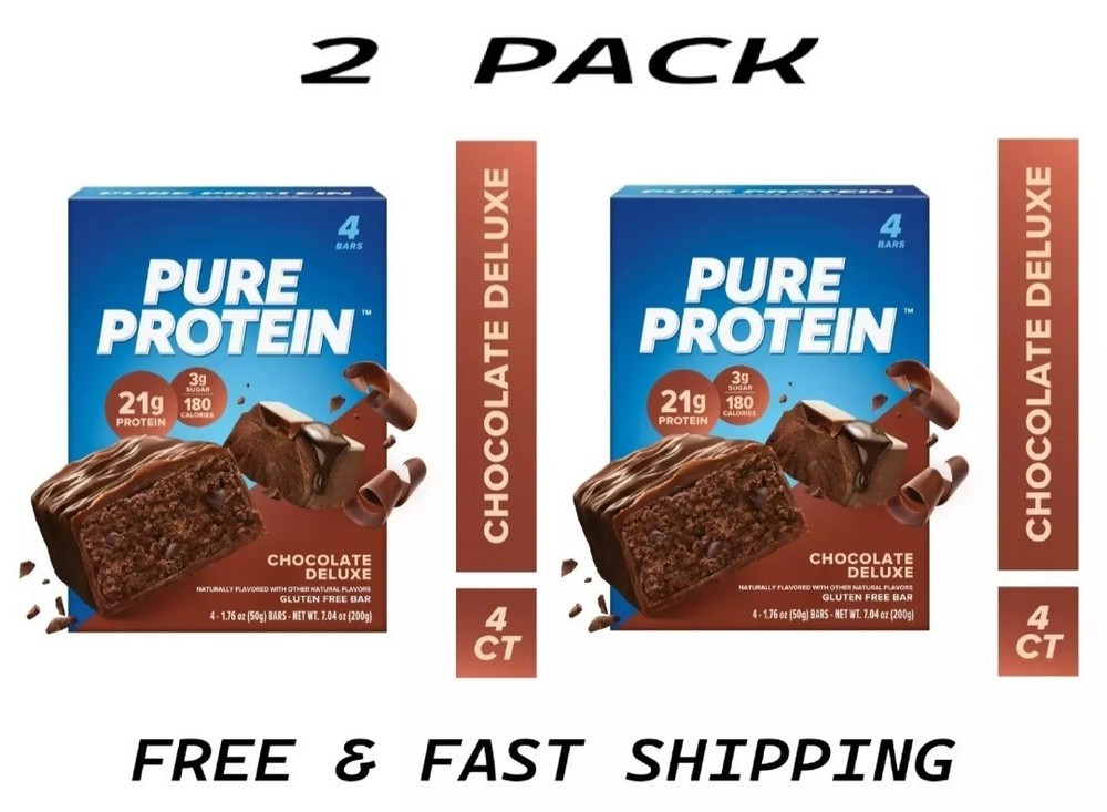 Pure Protein Bars Chocolate Deluxe - 2 Boxes, 8 Bars (1.76 oz Each)