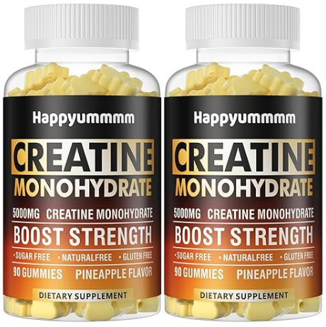 Happyummmm Creatine Monohydrate Gummies 5000MG Pineapple 2pk