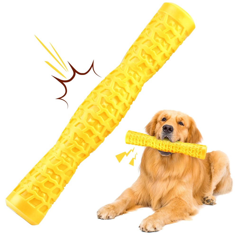 Dog Squeaky Toys Interactive Dog Toys for Aggressive Chewers Tough Rubber Che...