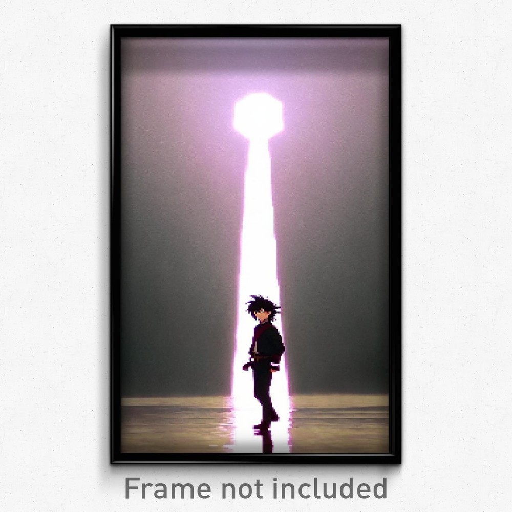 Pixel Art Poster - Menacing Kame (8 Bit Psychedelic Trippy Video Game Print)